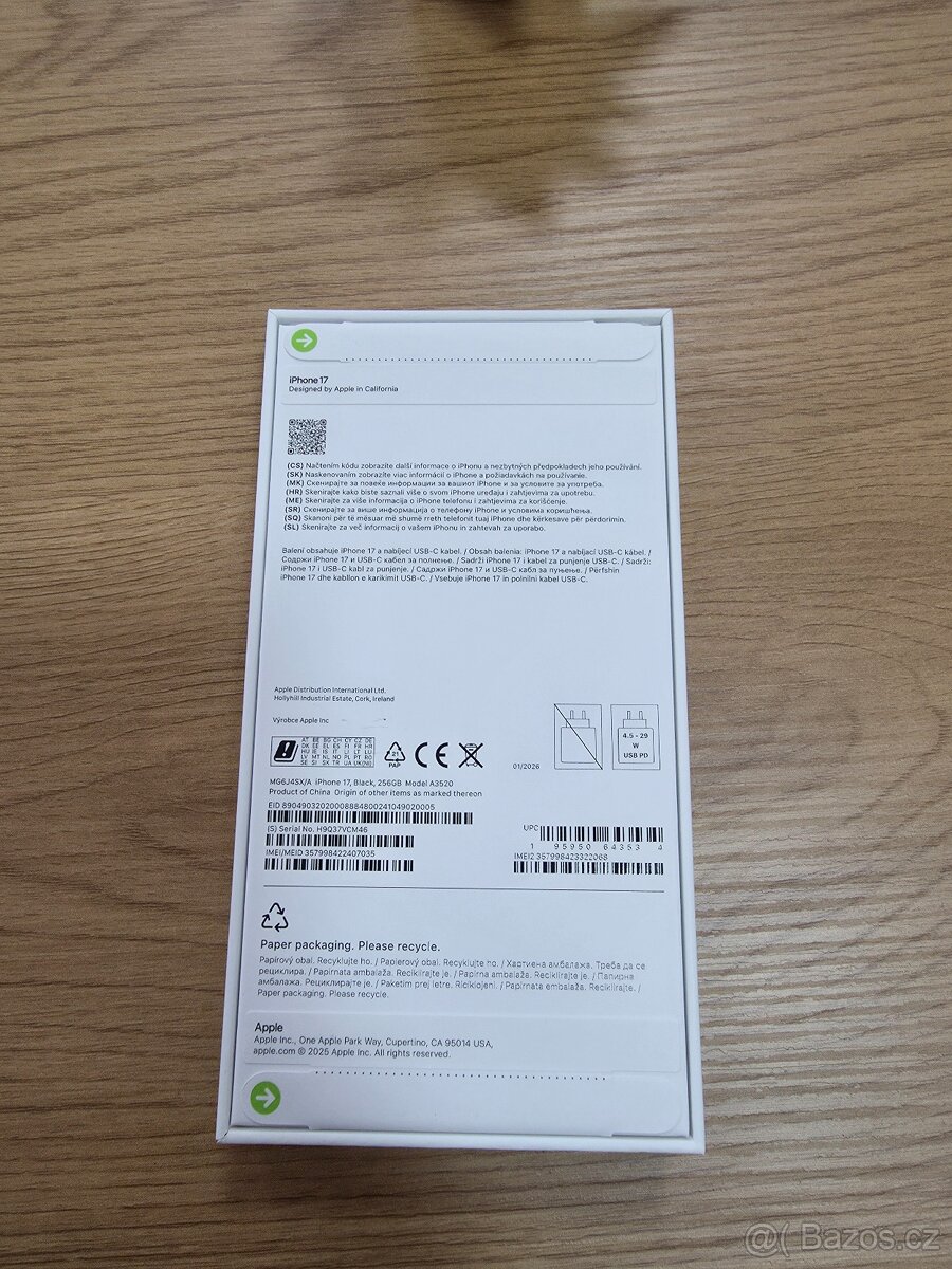 iPhone 17 256 GB, černý, nový - 2