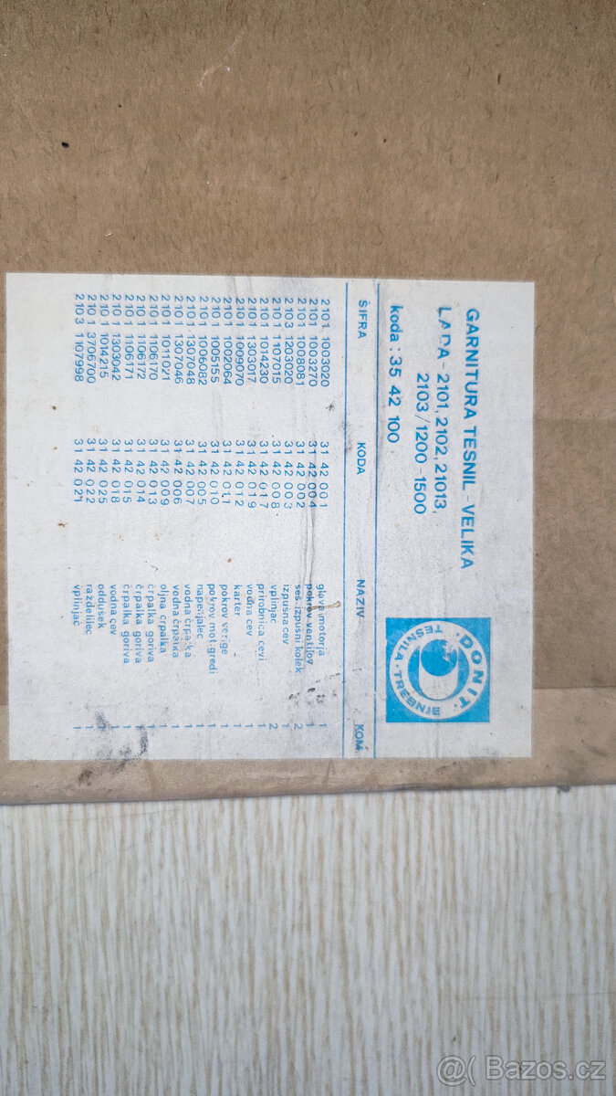 Sada těsnění LADA VAZ 1200 - 1500 - 2