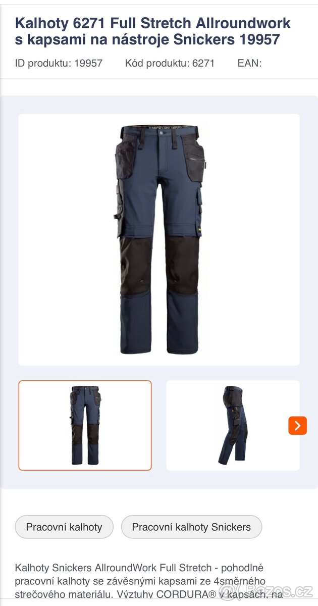 Full stretch kalhoty Snickers workwear - 2