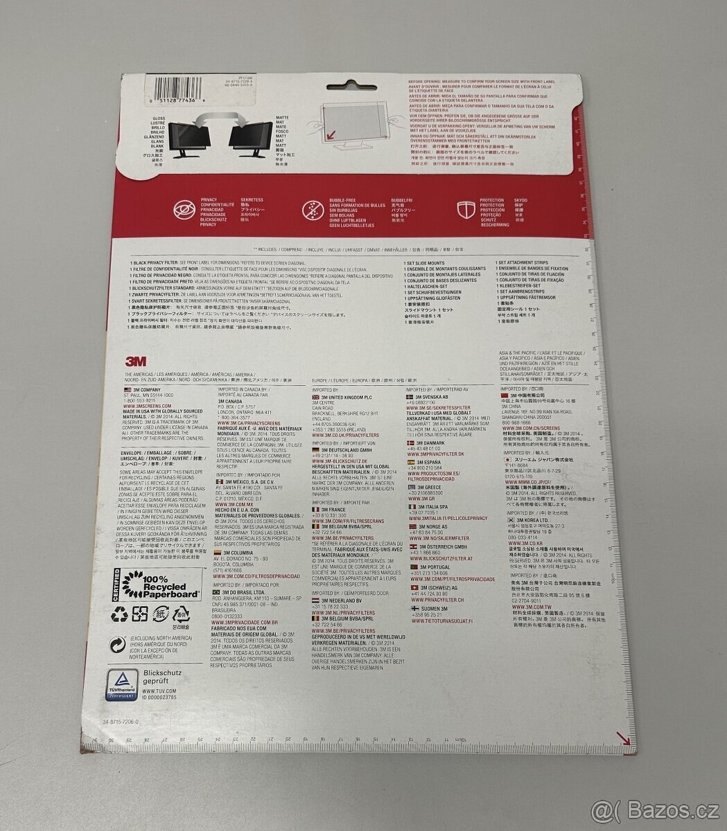 Privátní filtr na LCD pro notebook 17,3" (PF17.0W) - 2