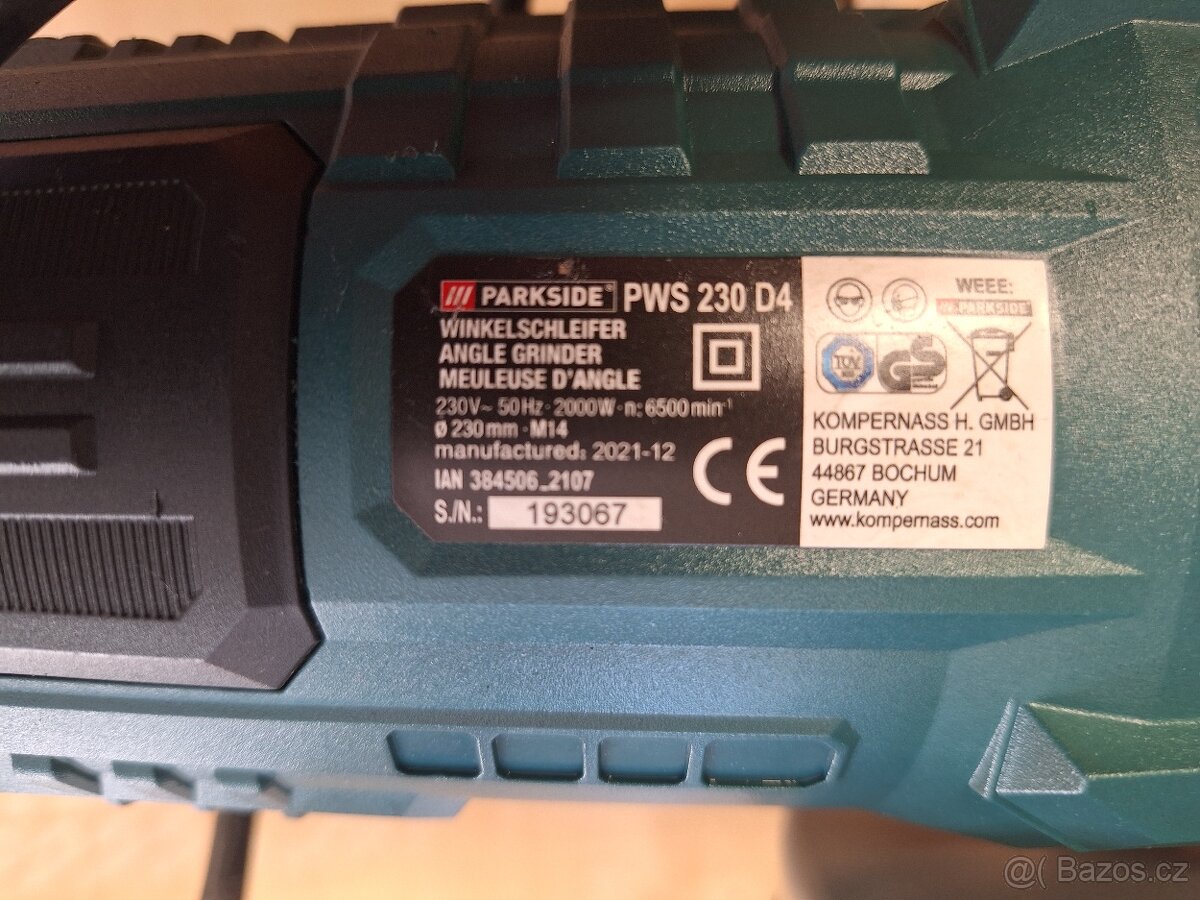 Parkside PWS 230 D4 + řezný kotouč na beton - 2