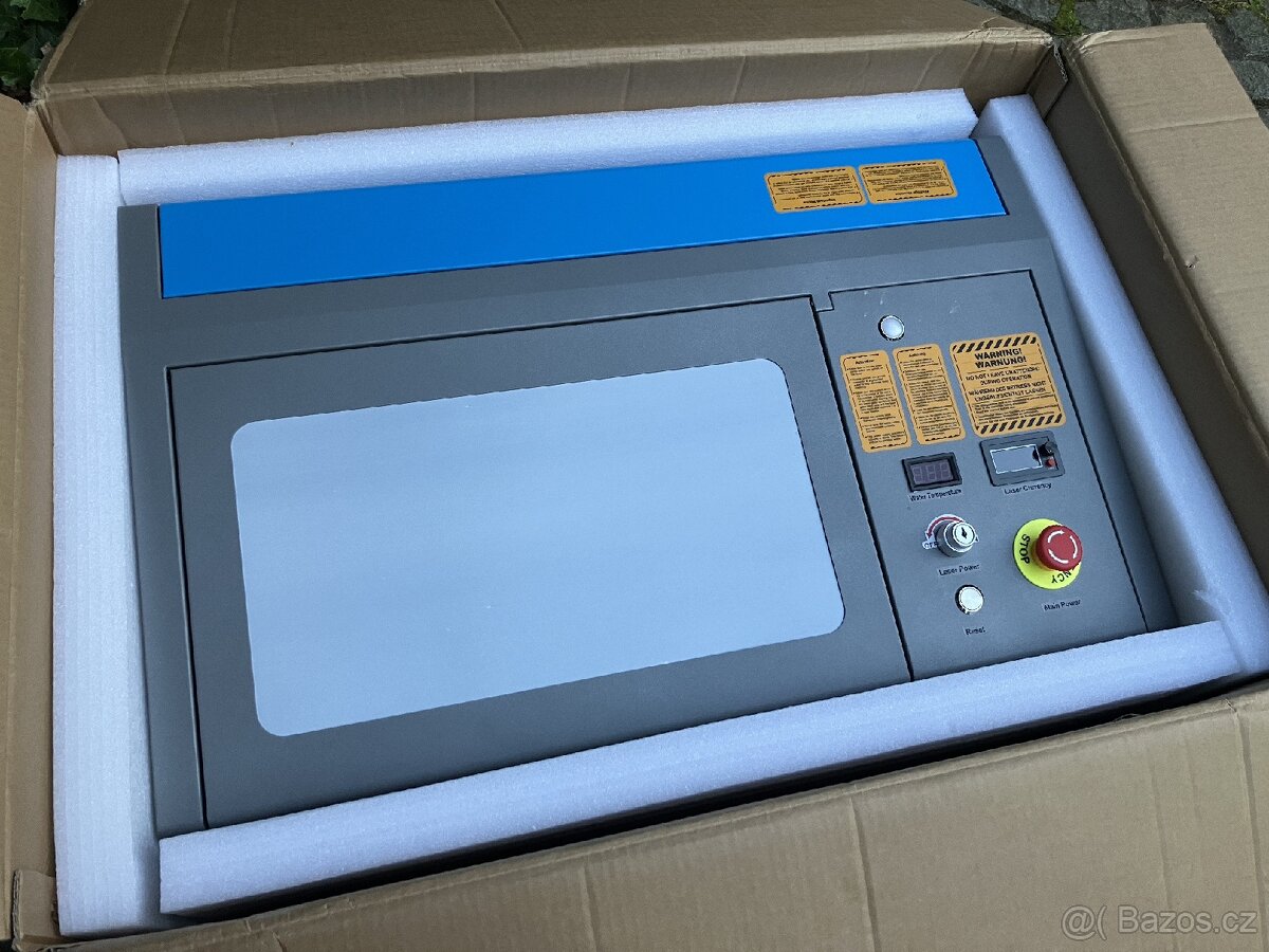 CO2 laser, laserová gravírka OMTech K40+ 40W 200x300mm - 2