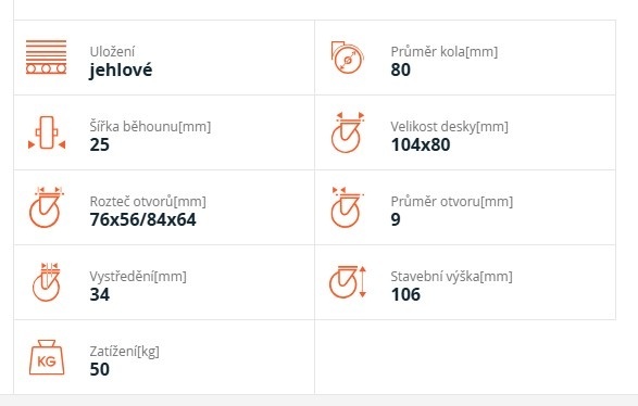 Transportní kolečko otočné - nové, nepoužité (20 ks) - 2