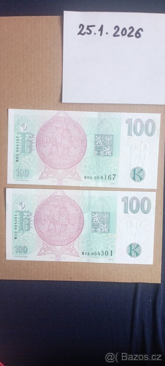 100 Kč s přítiskem UNC - 2