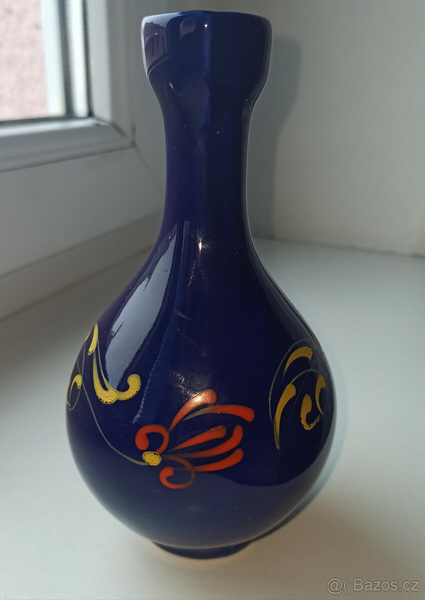 Retro váza kobaltová modř - 2