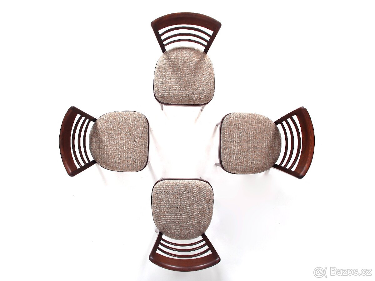 Krásné jídelní židle TON, buk, nové čalounění, 4 ks - 2