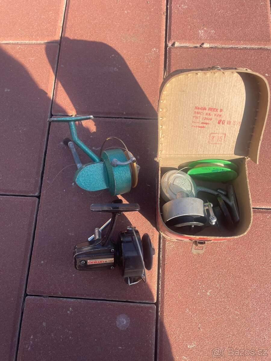 Staré rybářské navijaky Rex,Daywa - 2