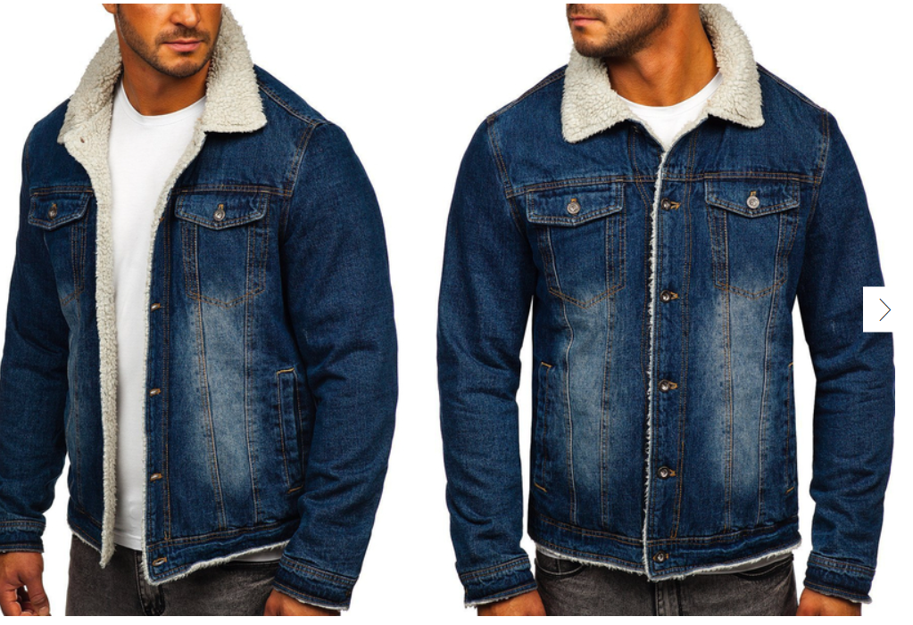 Riflová/džínová bunda tmavě modrá pánská vel. M - 2