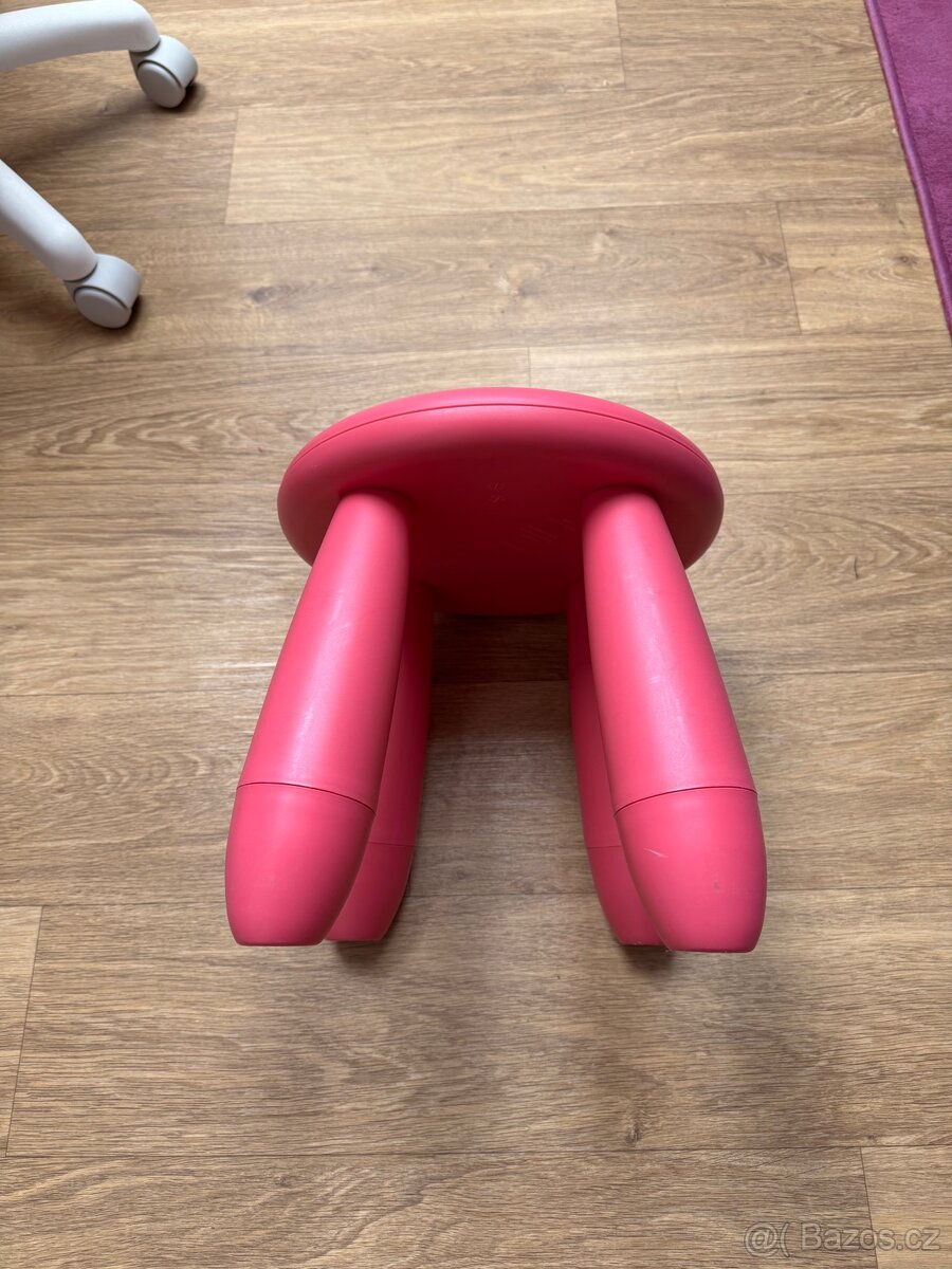 Dětská židle ikea mammut- růžová - 2