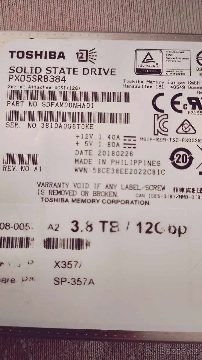 Softwerovy  SSD 3.8 T  Toshiba - 2