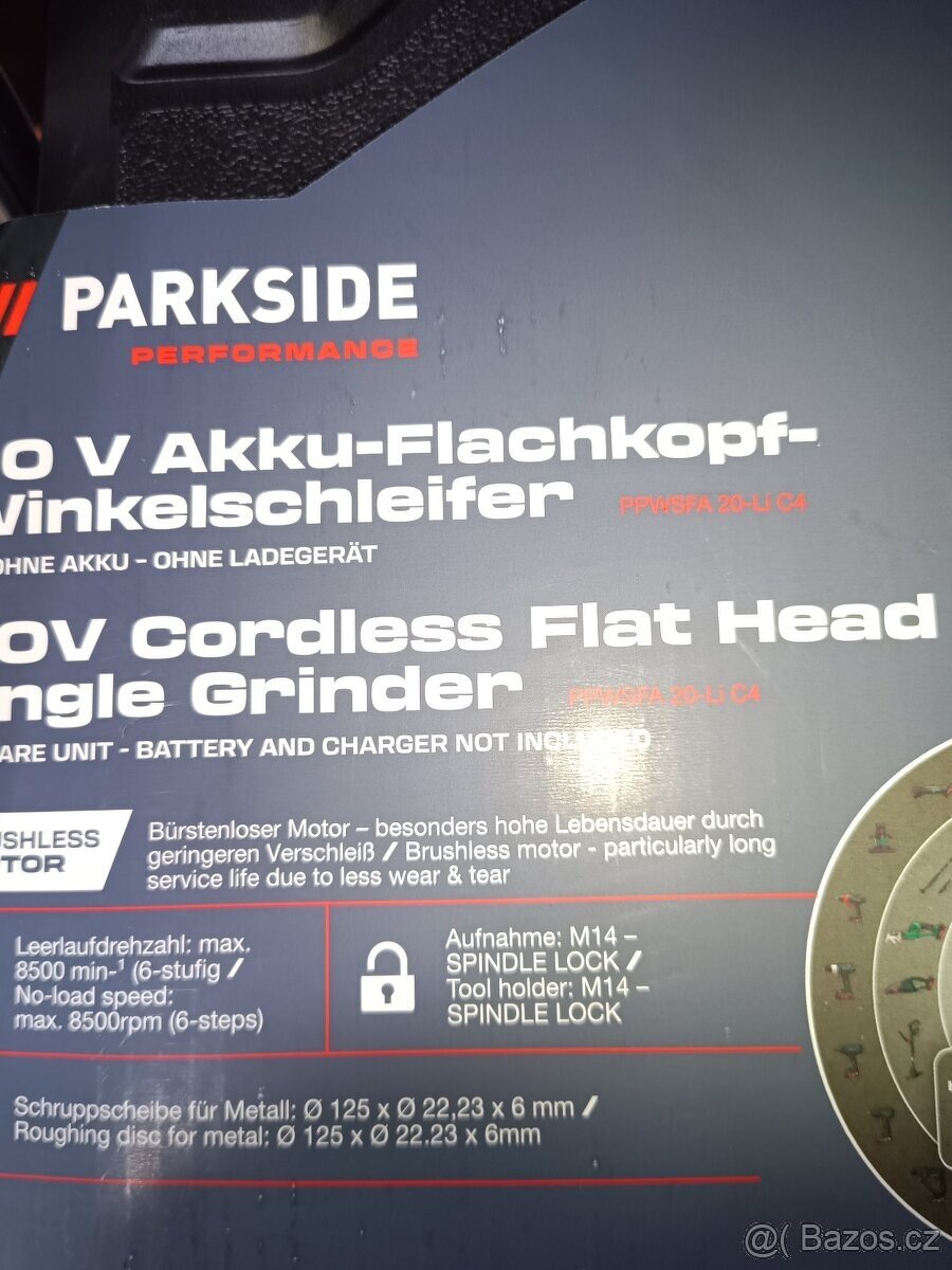 Parkside Aku úhlová bruska - 2