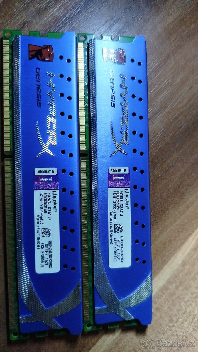 Prodám KIT Kingston HyperX DDR3-1600 CL9 8GB (4GBx2) - 2