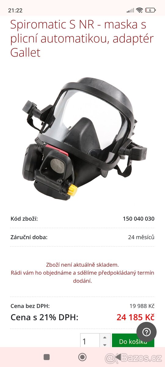 Dýchací přístroj PLUTO 300 typ 3075F + maska Spiromatic - 2