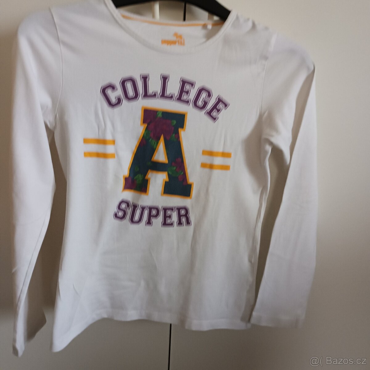 5x bavlněné triko s dl.rukávem 134-140 - 2