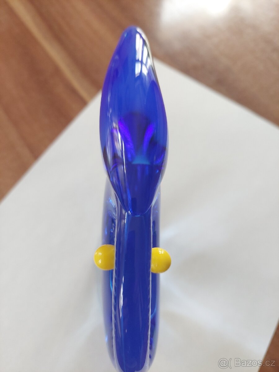 Skleněné těžítko hlava ptáka - 2