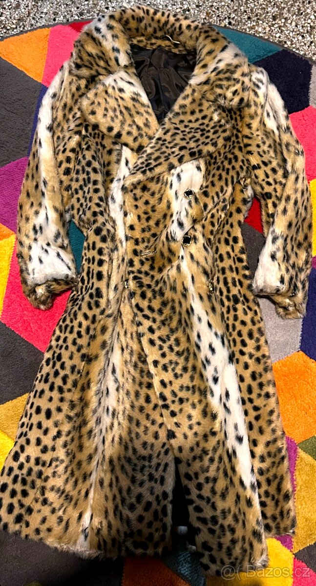 LEOPARDÍ KRÁSNÝ DÁMSKÝ ZIMNÍ KOŽICH-KABÁT 38 - 2