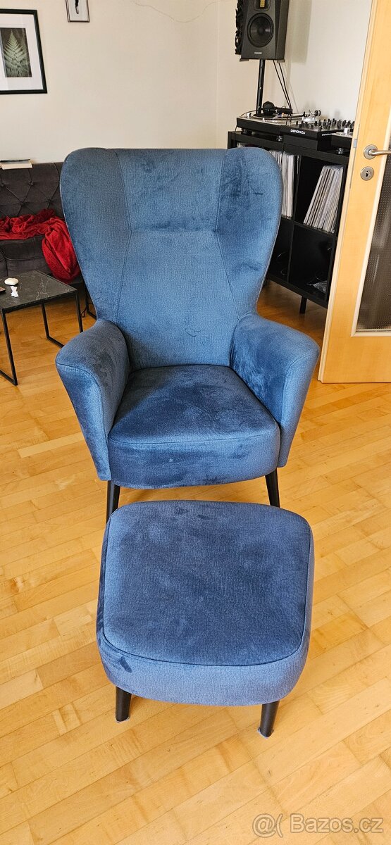 Křeslo + taburet - 2