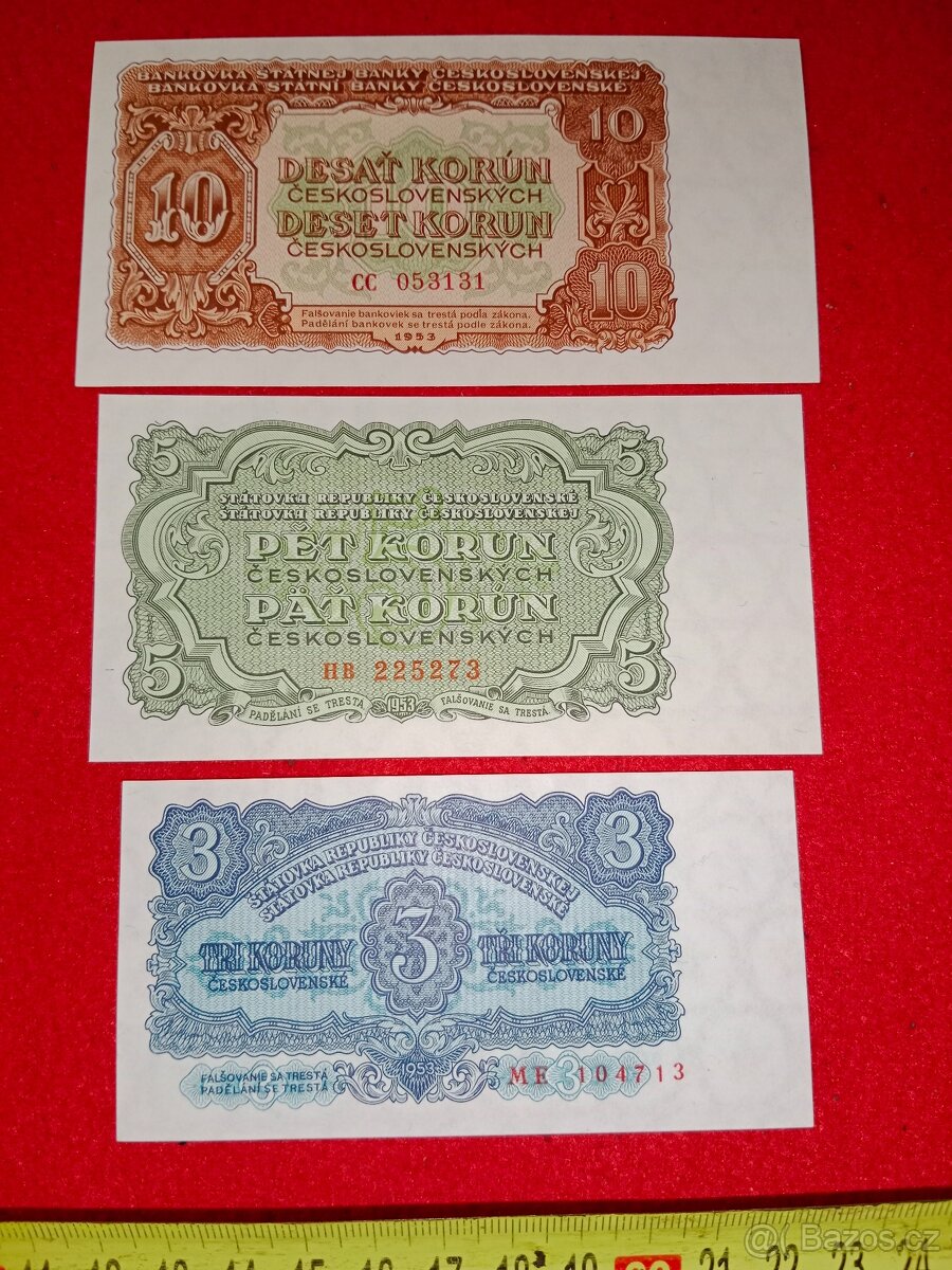Československé bankovky 6 ks - 2
