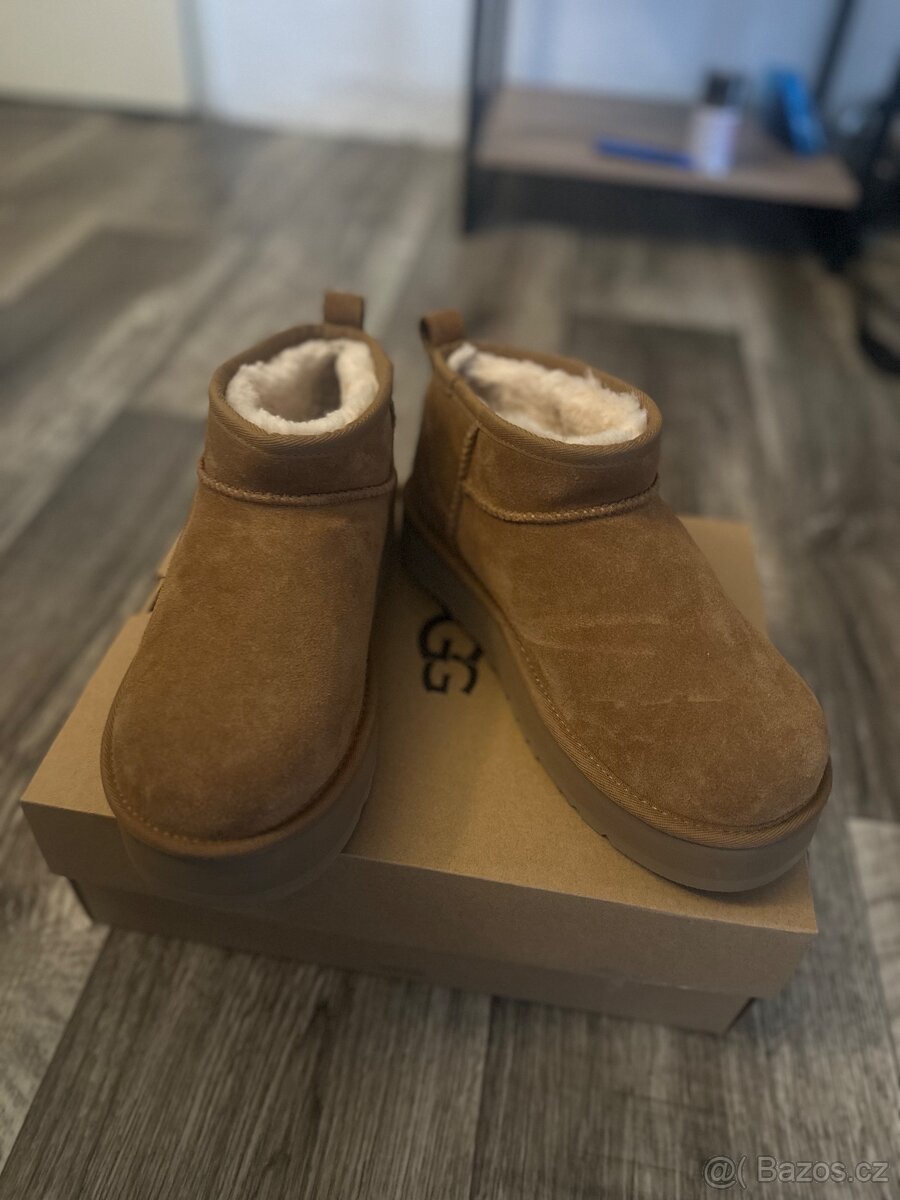 UGG Classic Ultra Mini Platform – Chestnut - nové - 2