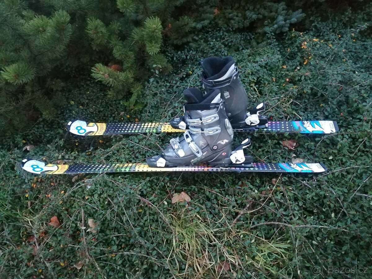 lyže 130 + lyžáky 24.5 - 2