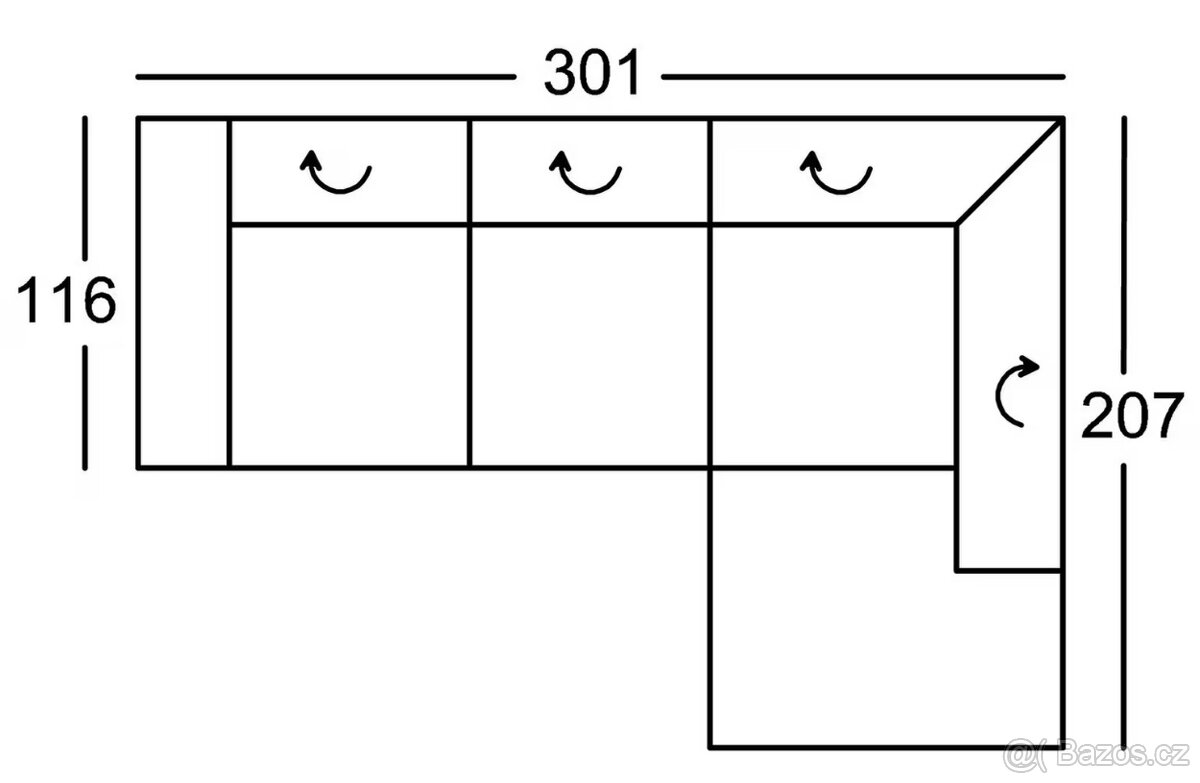 Xora ROHOVÁ SEDAČKA, textil, světle šedá - 2
