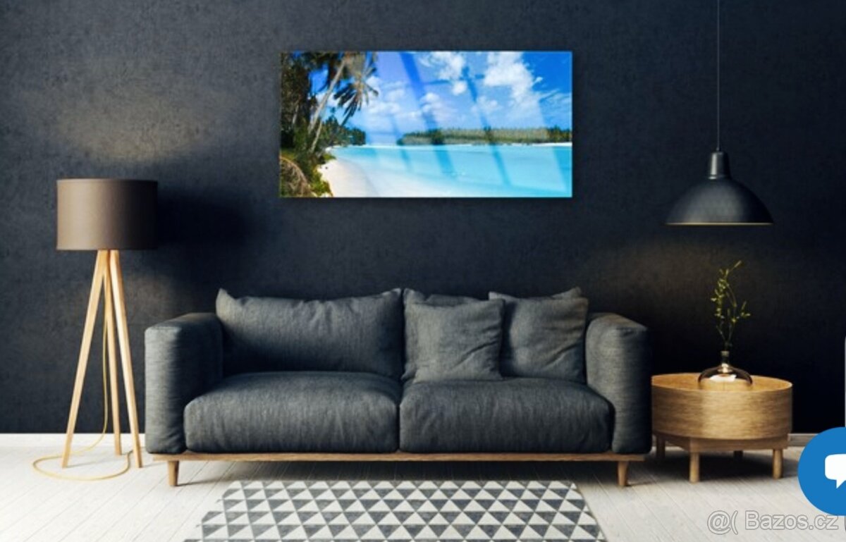 Skleněný obraz moře a palmy 125 cm X 60 cm - 2
