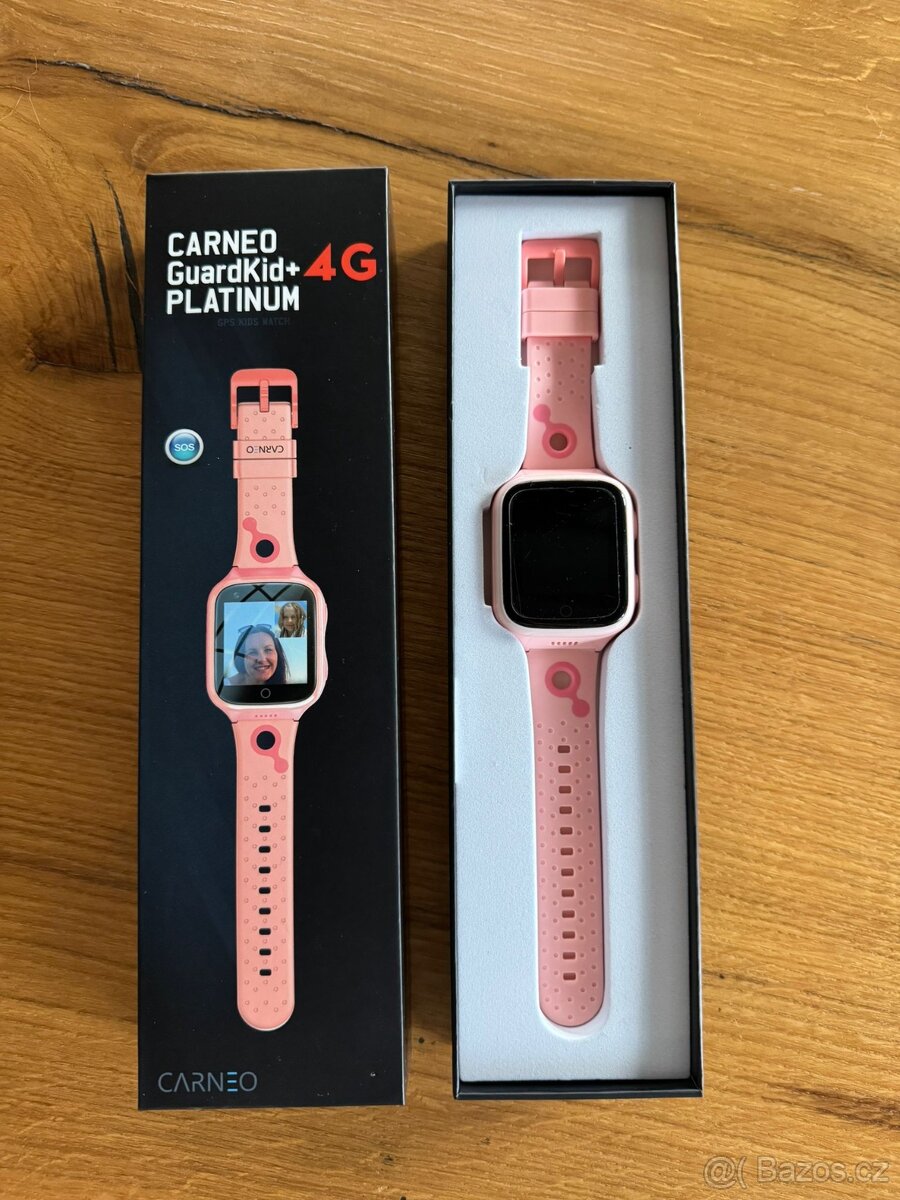 Chytré hodinky Carneo GuardKid+ 4G Platinum, růžové - 2