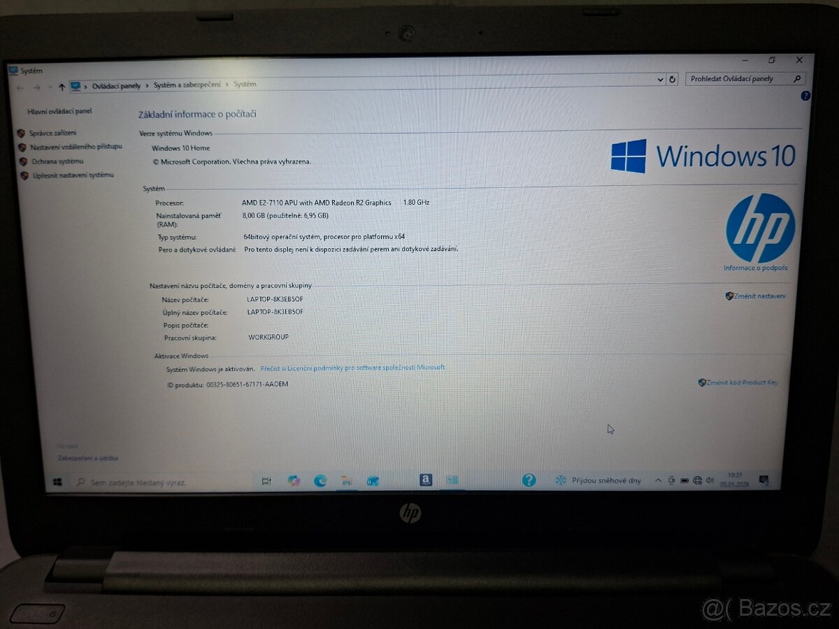 Notebook HP 255 G5 - 2