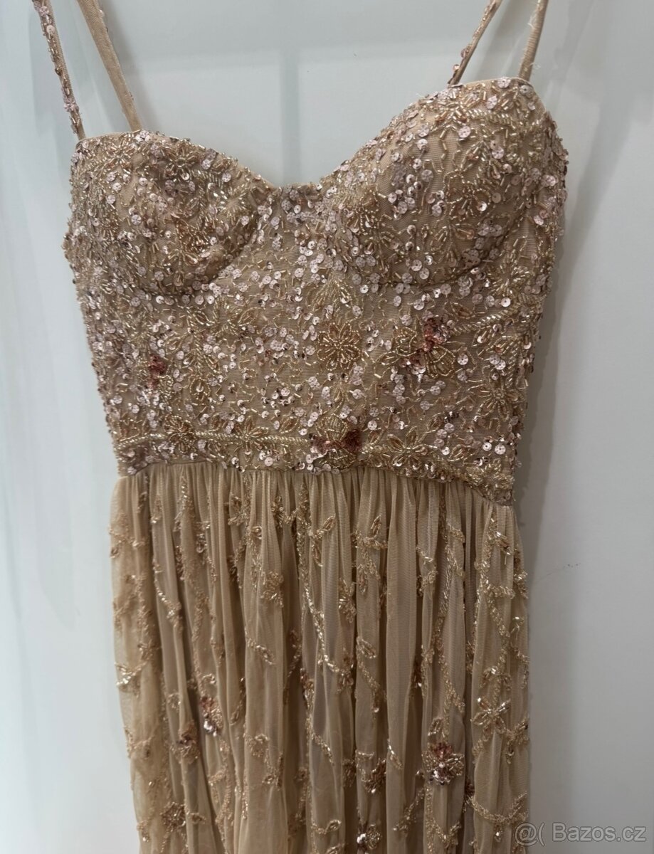 Plesové šaty béžové vel S - 2