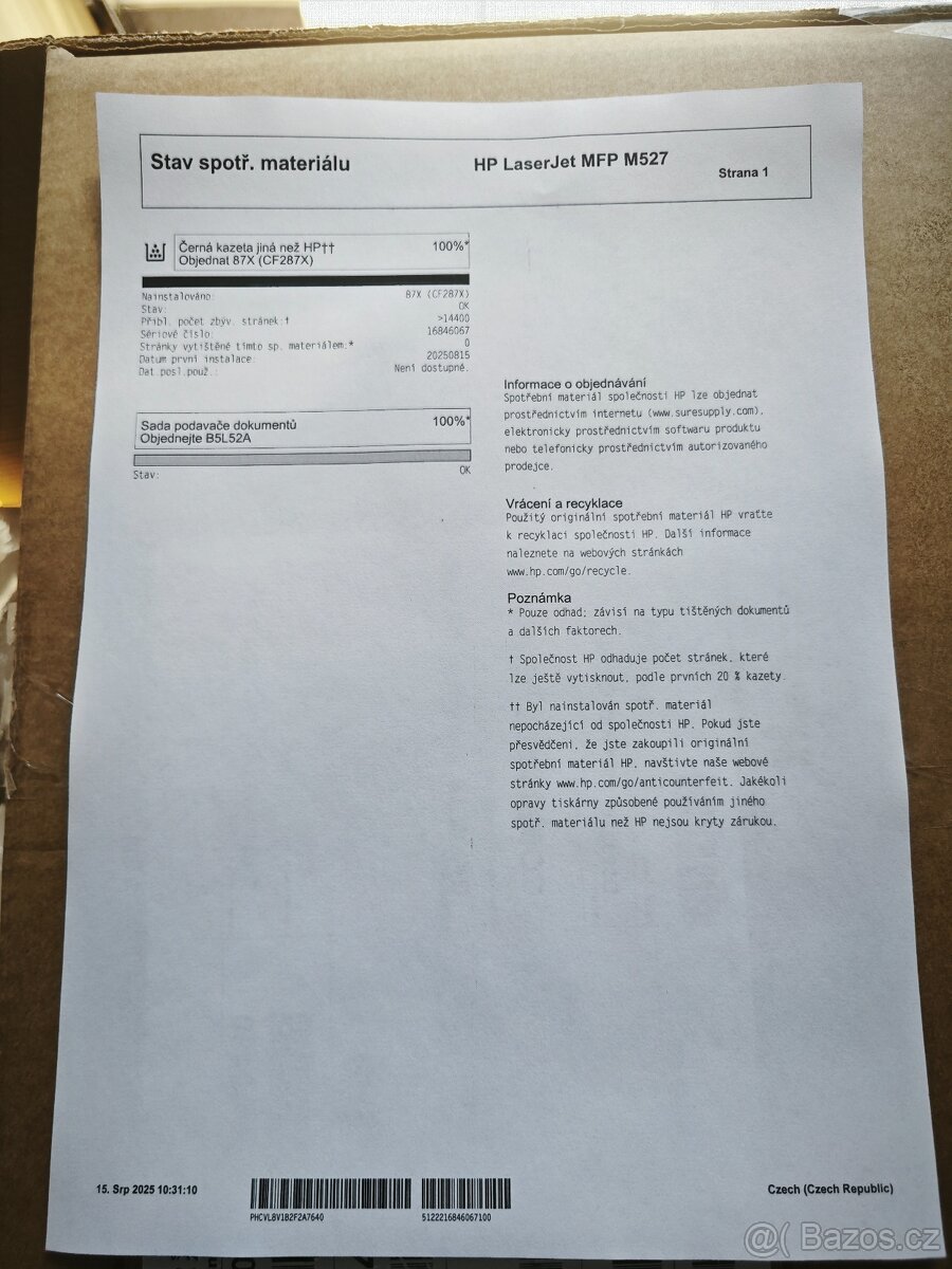 ㊆ HP M527DN + TONER na 18 tisíc stran - 2