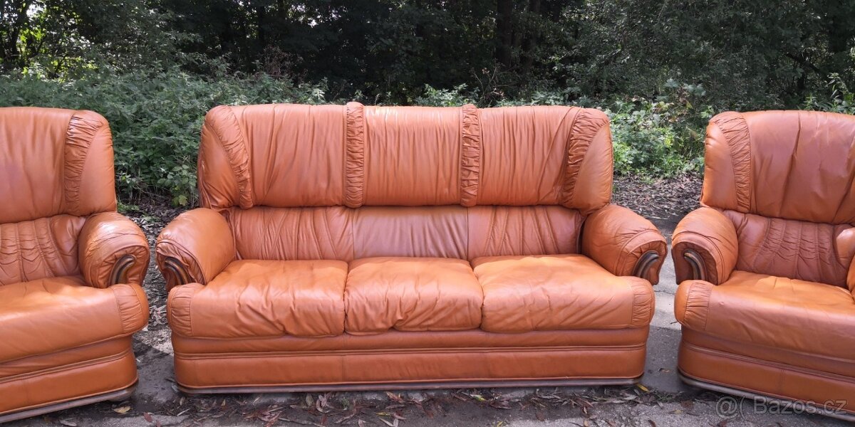 Kožená sedací souprava 3+1+1 - 2
