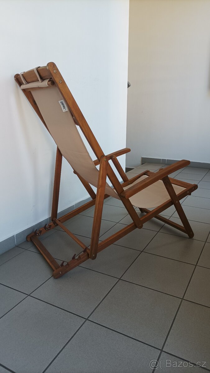 Zahradní dřevěná křeslo/lehátko - 2