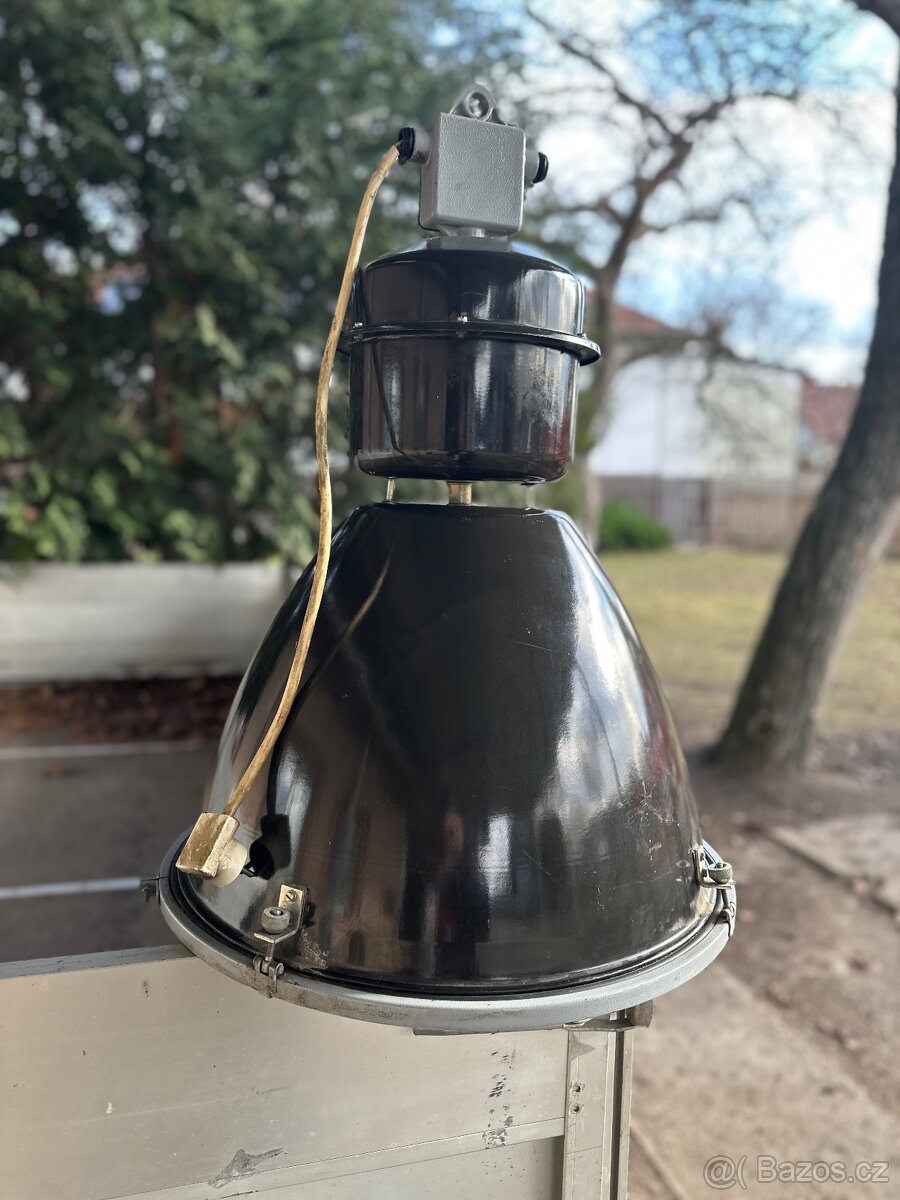 Industriální stropní průmyslová smaltovaná lampa - 2