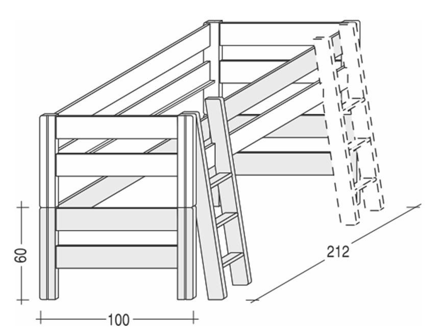 Zvyšující díl postele Sendy 2x - 2