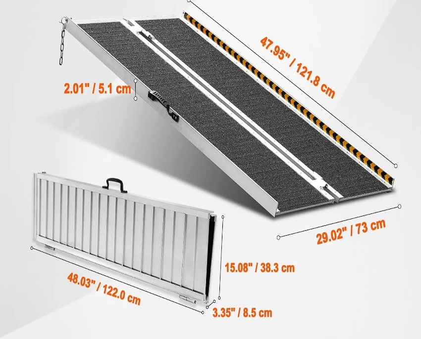 Skládací hliníková nájezdová rampa VEVOR - 2