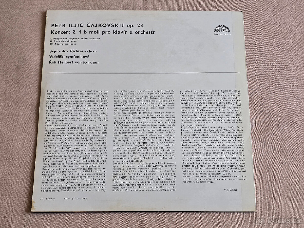 LP Čajkovskij: KONCERT PRO KLAVÍR A ORCHESTR č.1 (1973) - 2