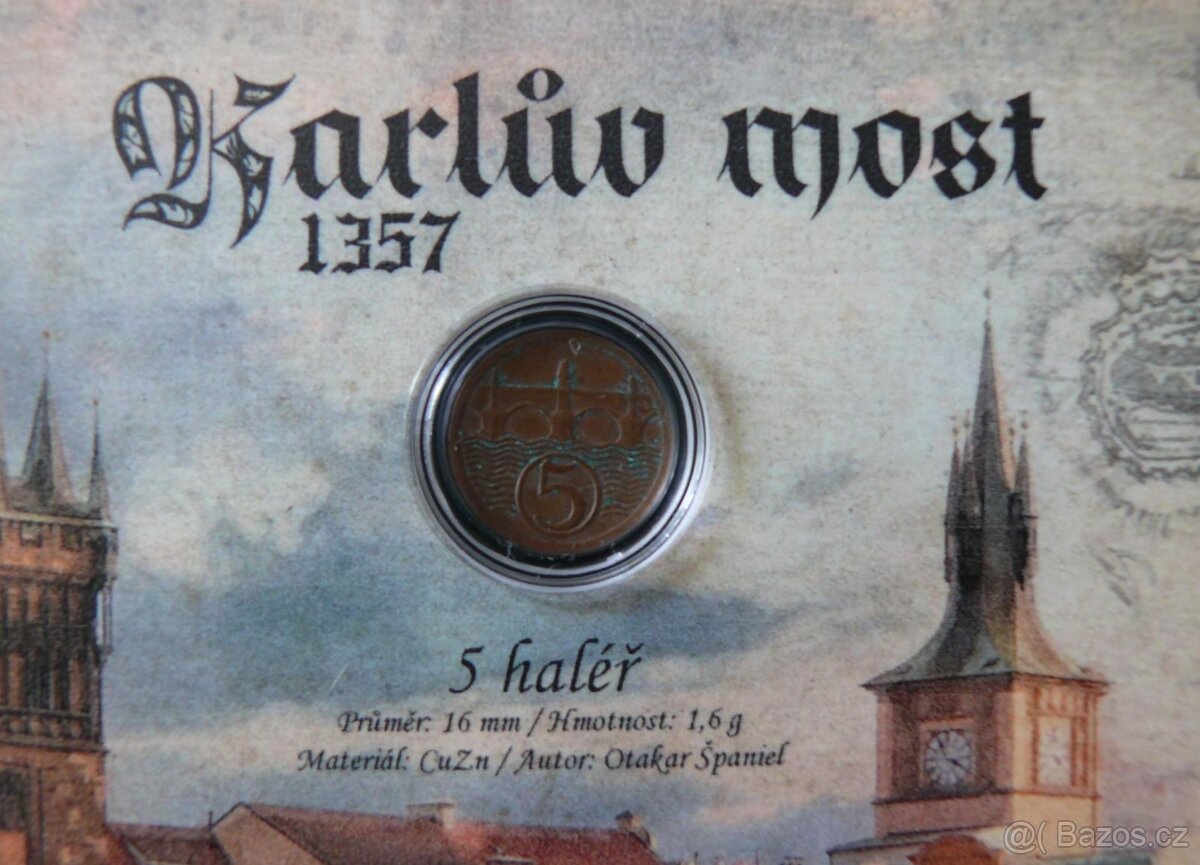 Sběratelská kartička 5 HALÉŘ 1923-1938 - - 2