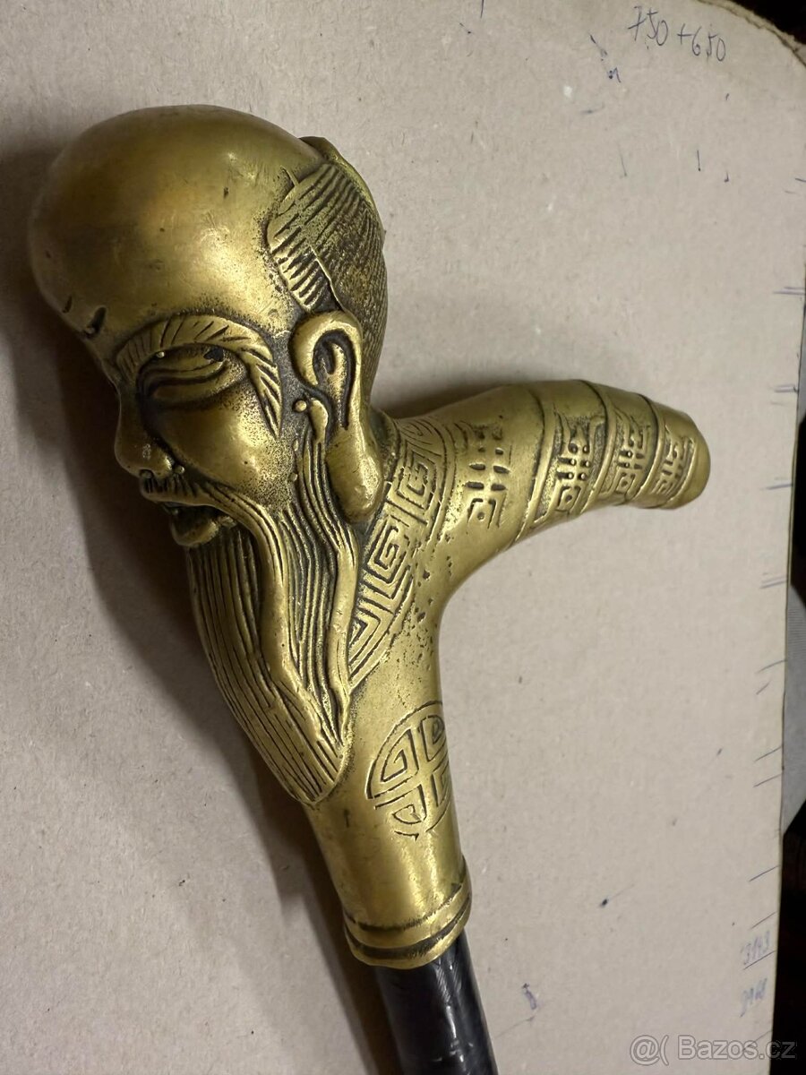 Bronzová rukojeť špacírka - hůlka - 2