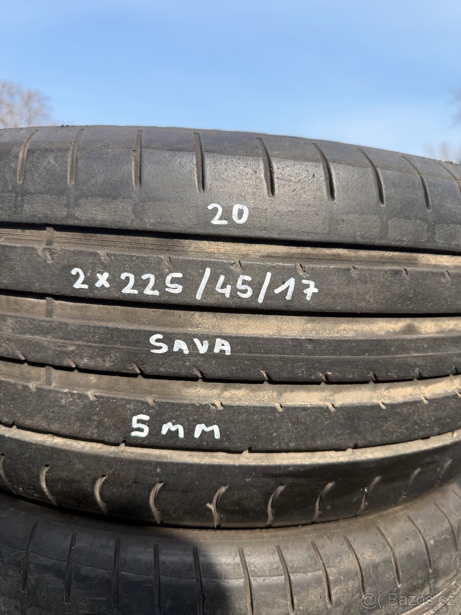 2x letní pneu r17 225/45/17 - 2