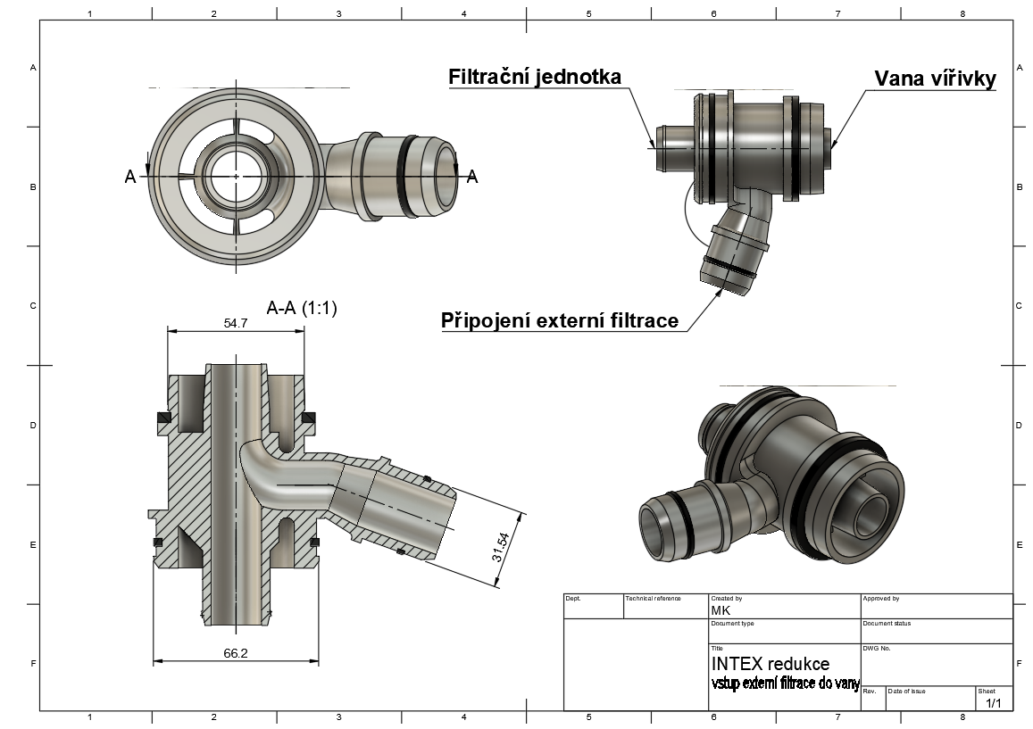 Vířivka Pure Spa - Jet & Bubble redukce pro externí filtraci - 2