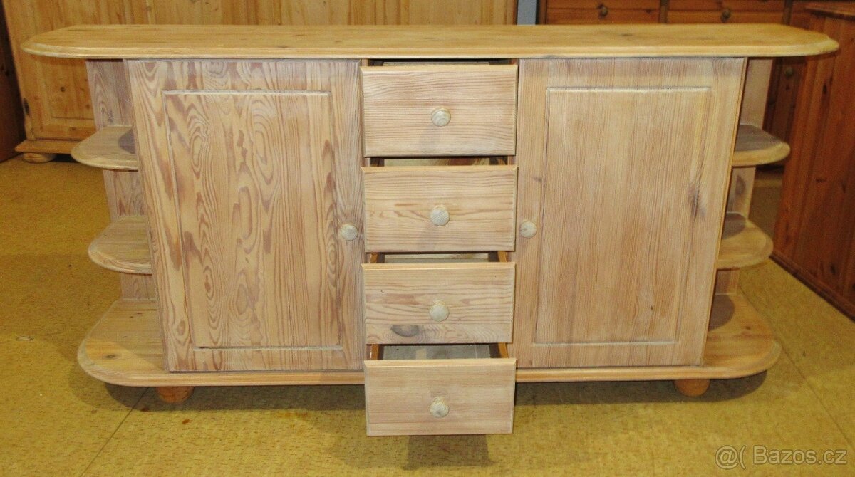 Komoda z borovice - celomasiv - Výborný stav - 2