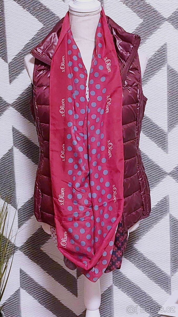 LEHOUNKÁ PÉŘOVÁ VESTA + ŠÁTEK - OBOJÍ OD S´OLIVER-vel.38 - 2