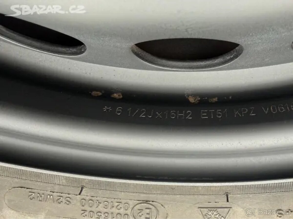 4x plechové disky 5x120 + pneu zimní 205/65 R16C - 2