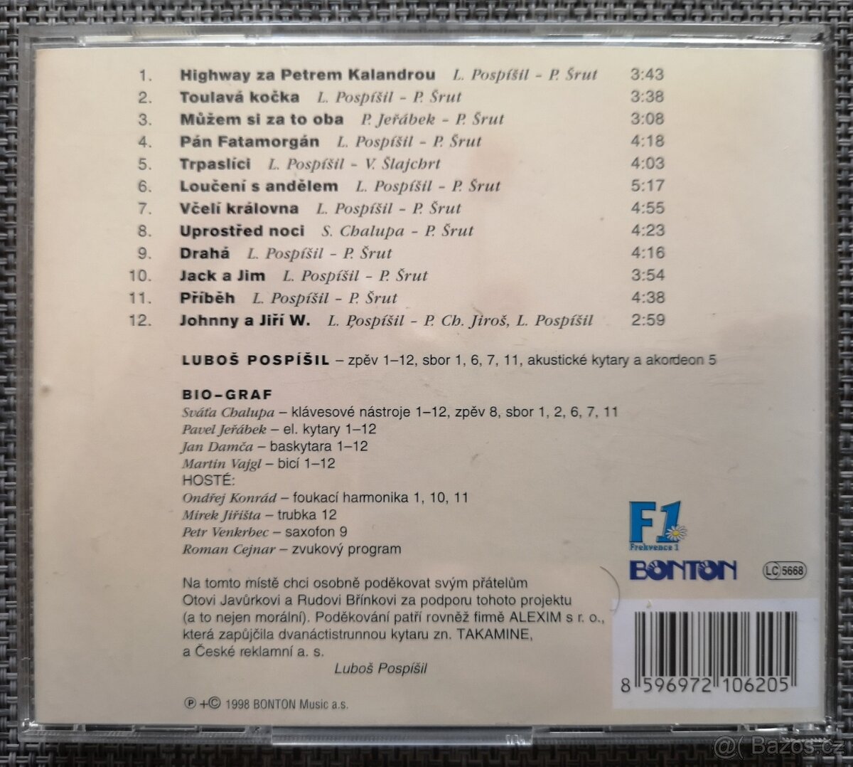CD "LUBOŠ POSPÍŠIL & BIO-GRAF - MŮŽEM SI ZA TO OBA" - 2