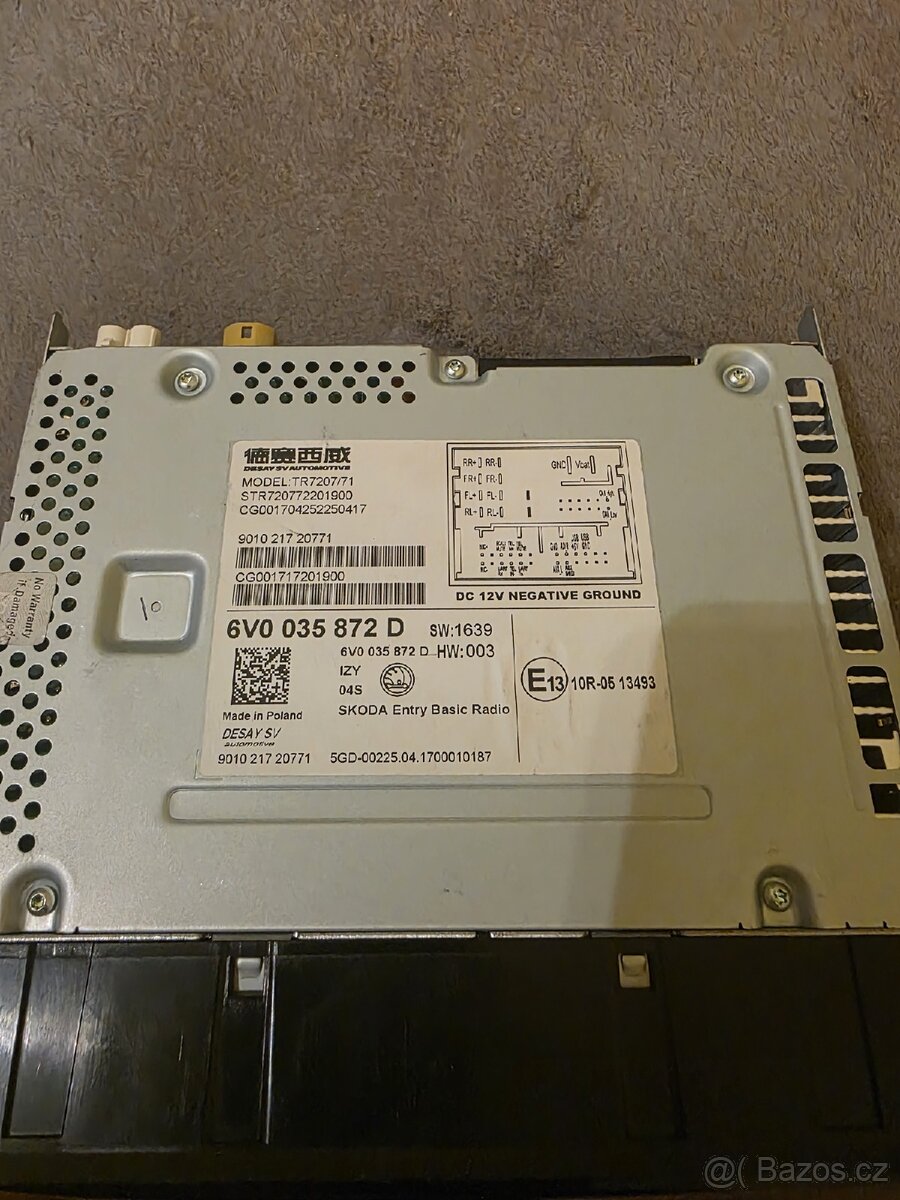 Originální Autorádio škoda Fabia 3. - 2