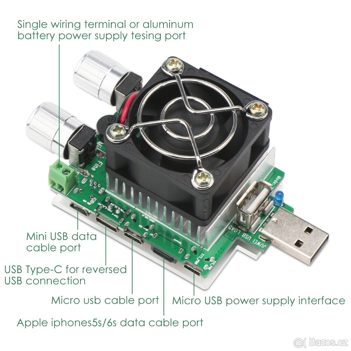 Elektronická USB zátěž s displejem 35W - 2