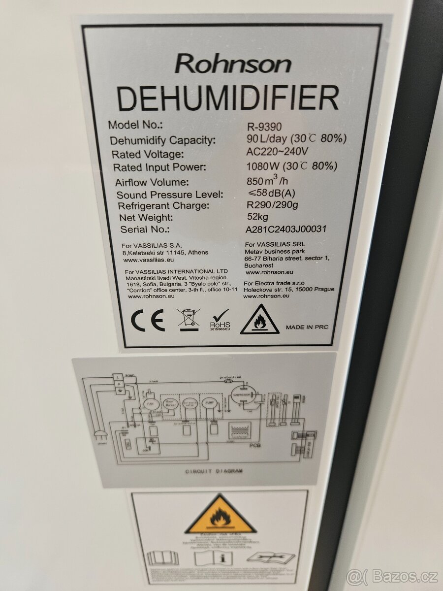 Odvlhčovač profi Rohnson R-9390 - 2