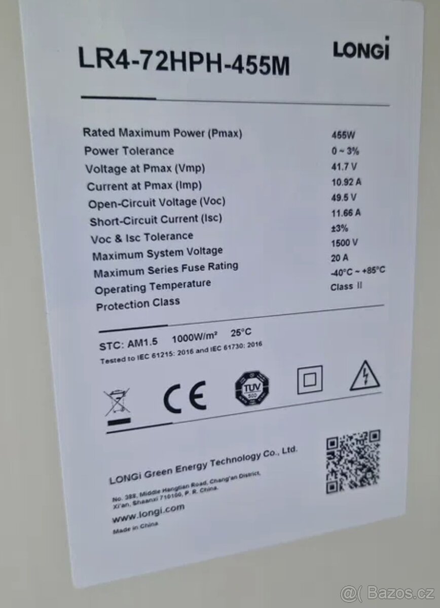 Solární panel LONGI 455 Wp, stříbrný, LR4-72HPH-455M - 2