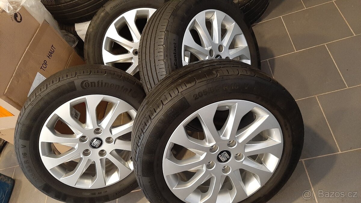 Alu kola Seat- škoda-VW R-16- 205/55R16-continetal - 2