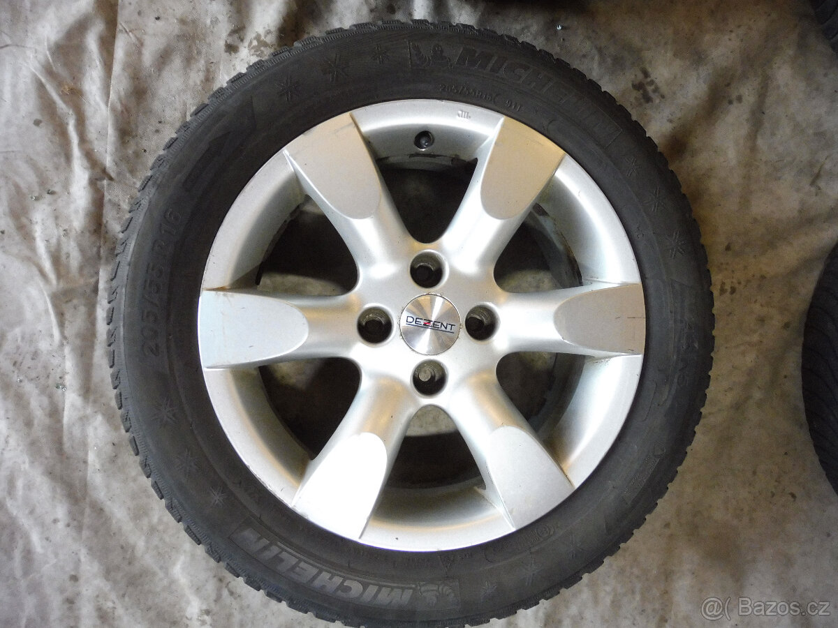 Prodám orig.16" litá kola+zimní pneu. PEUGEOT 307 rv: 2005 - 2